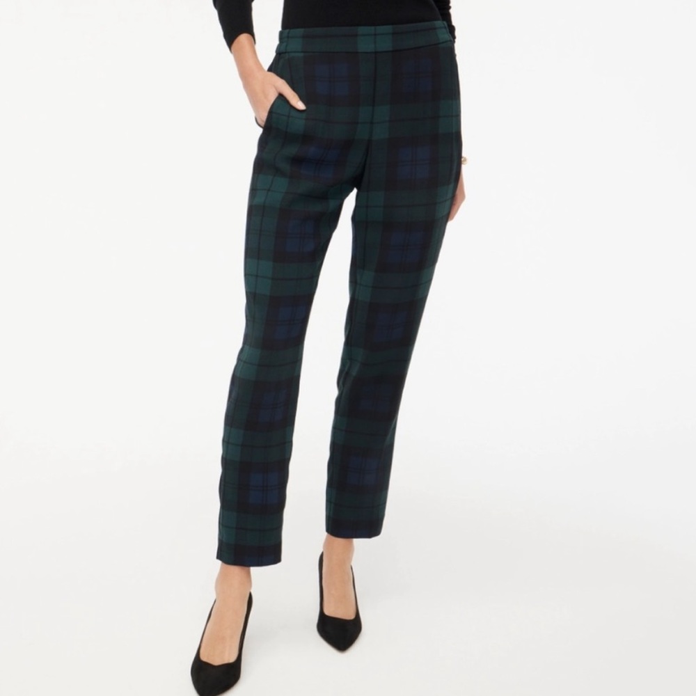 NWT J. Crew Jamie High Rise pant in Black Watch plaid